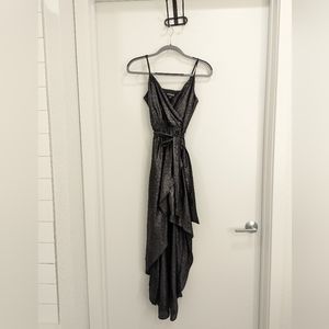 Express hi-low dress black leopard print S